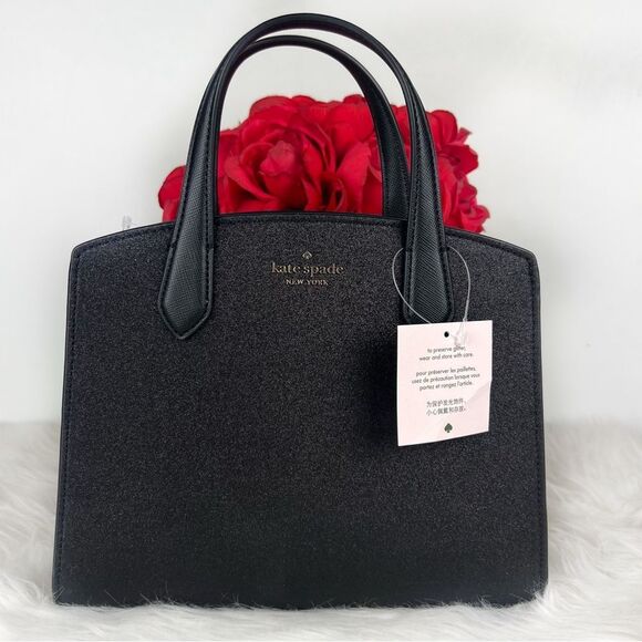 ♥️ NWT kate spade black shimmer satchel ♥️ - Picture 1 of 5